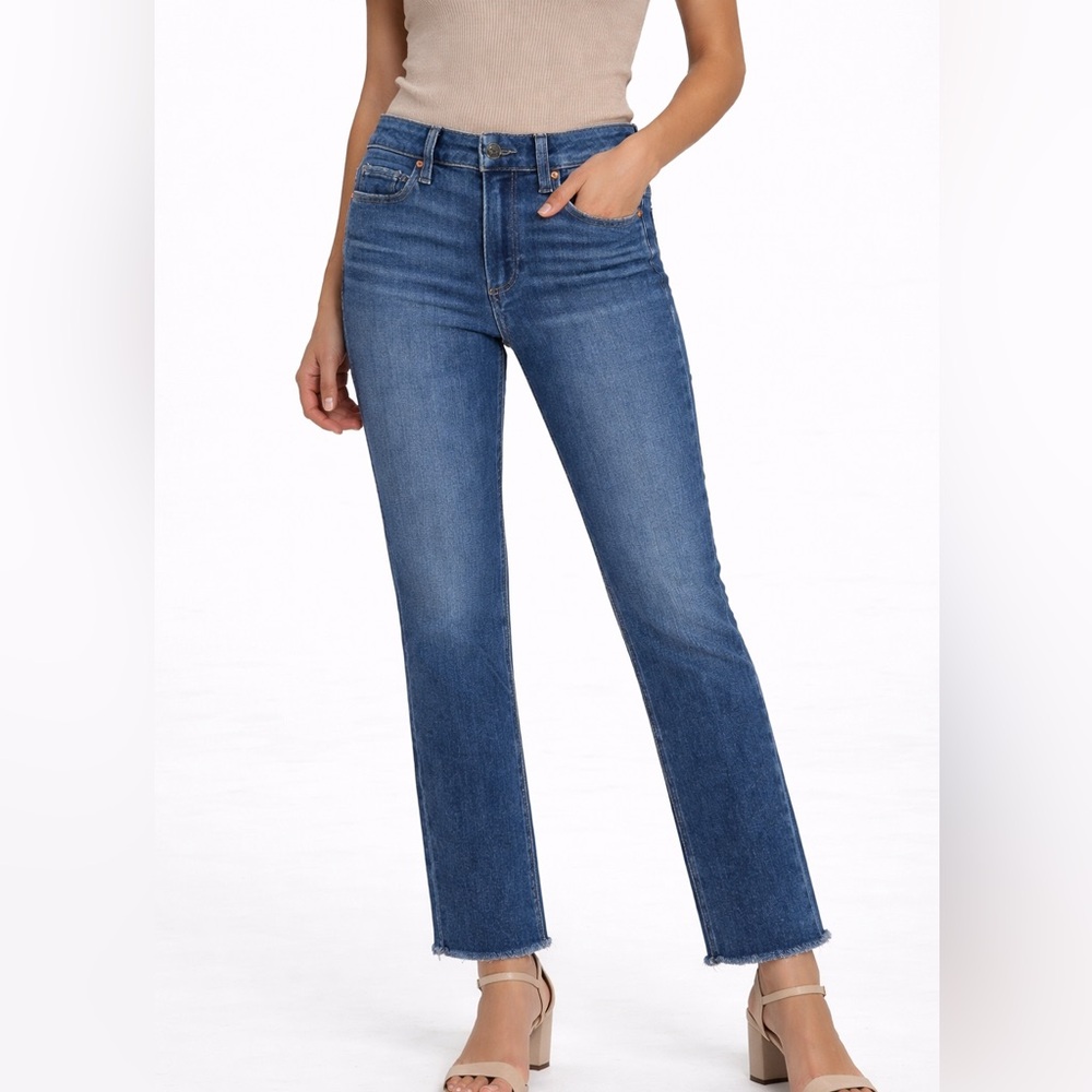 PAIGE Raw Hem Straight Leg Jeans Size 26